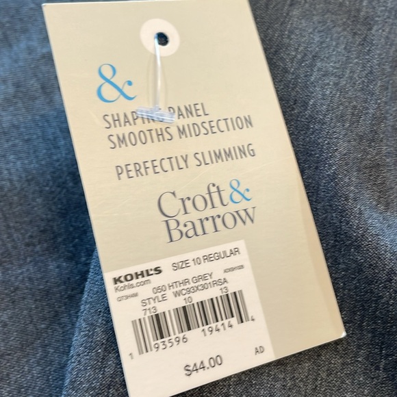 Croft & Barrow tummy control pull on pant sz 10 Regular straight. New with tags - Picture 3 of 10